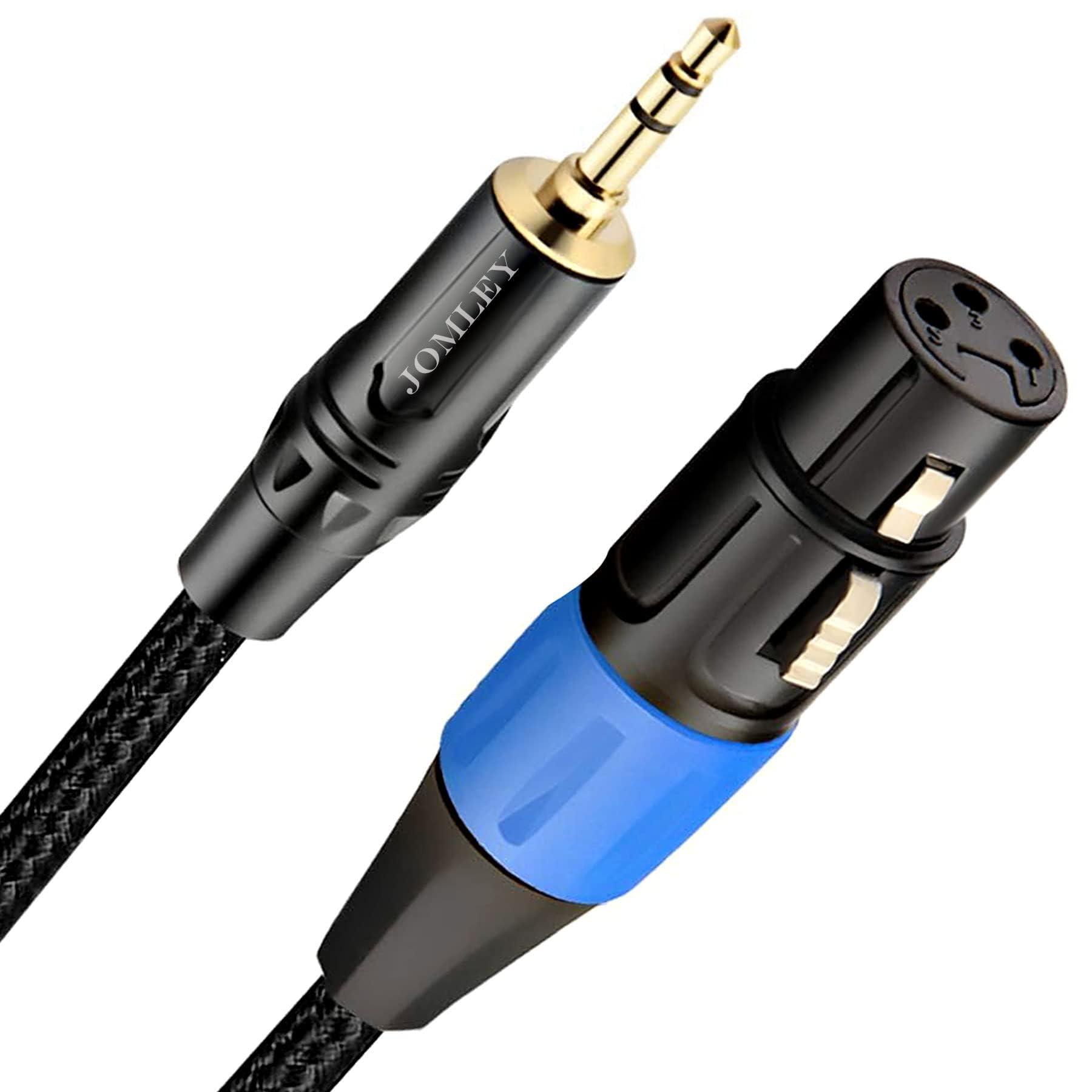 JOMLEY XLR to 3.5mm Cable, Unbalanced Female XLR to 1/8 inch Mini Stereo Jack Aux Microphone Cable Mic Cord for Cell Phone, Laptop, Speaker, Mixer-3m/10ft 0