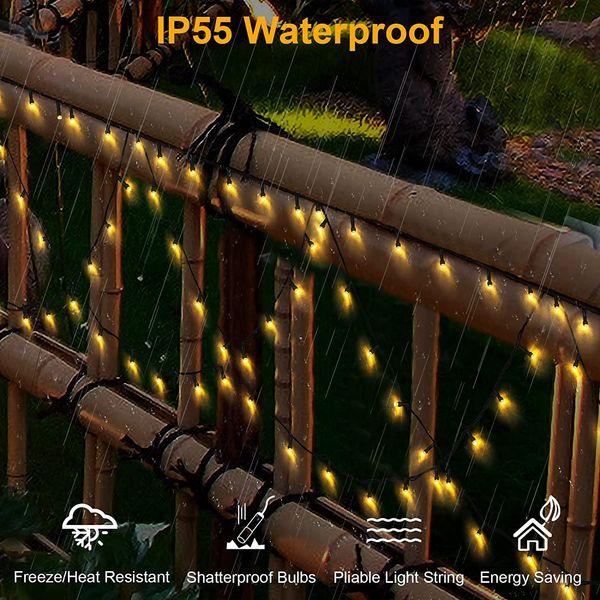 WUJUN 380 LED Christmas Lights Outdoor,40Ft Christmas Decorations Outdoor Indoor String Lights,11 Modes Exterior Christmas Lights Waterproof Xmas Lights for Party Home Decor (Warm White) 3