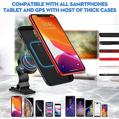 UVERTOOP Car Phone Holder [2 Pack], Stronger Magnetic Phone Car Mount Holder Air Vent 2 in 1 Phone Holder for Car Dashboard Phone Mount for iPhone 12 11 Pro Xs Max XR 8 7 Plus Galaxy S10 and More 3