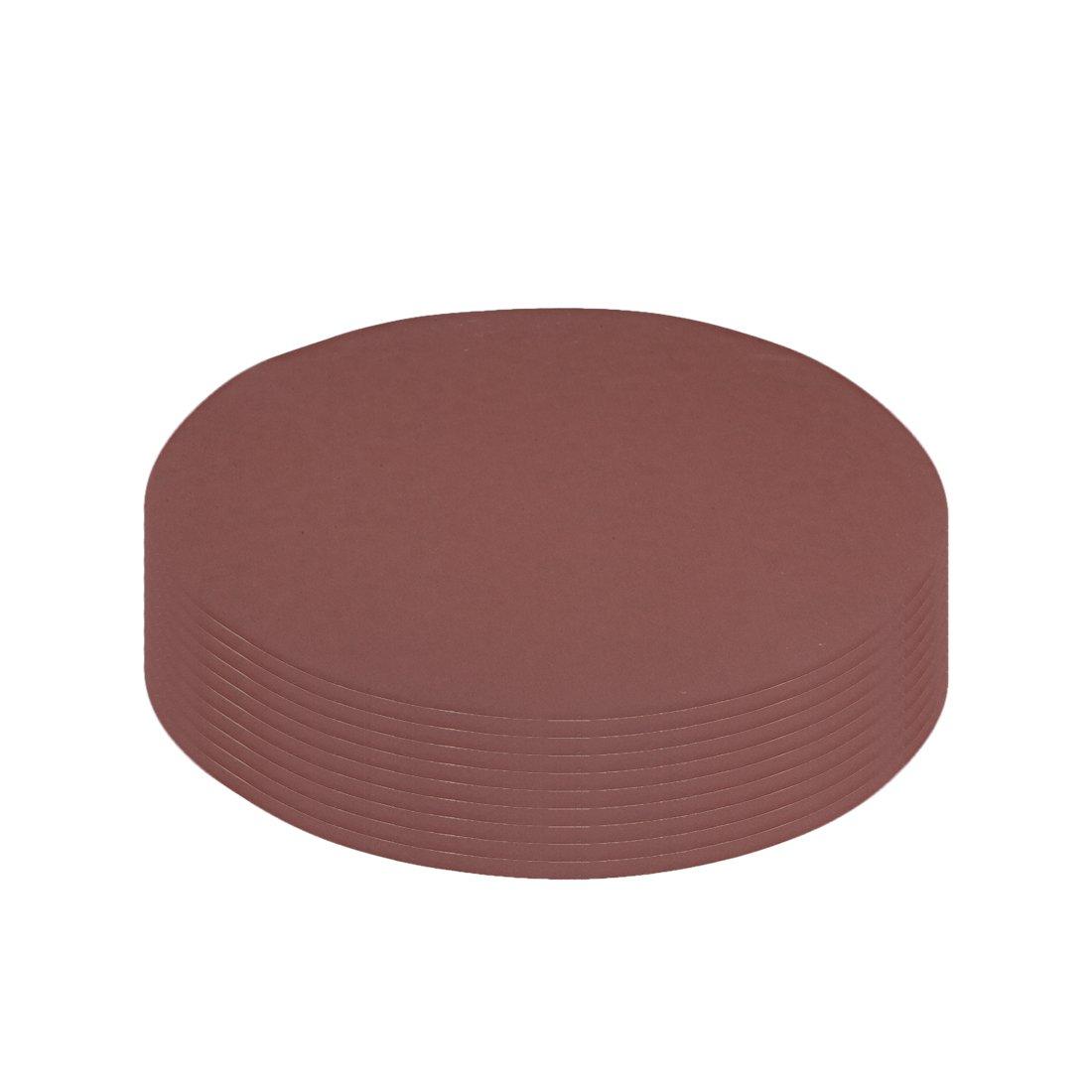 sourcingmap 10Pcs 9 inch Hook and Loop Sanding Disc 1200 Grits Flocking Sandpaper for Random Orbit Sander Brown