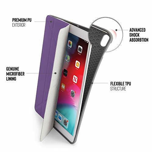 Pipetto iPad Air 3 / Pro 10.5 Case - Shockproof TPU Origami 5-in-1 Smart Cover Apple Pencil Sync & Charge - Purple 4