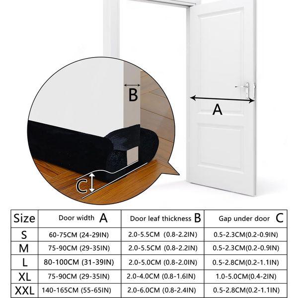BKSAI Door Draft Excluder for Doors 100cm No-Adhesive Draught Excluder for Bottom of Door Cushion Front Door Wind Blocker Internal (80-100cm) 1