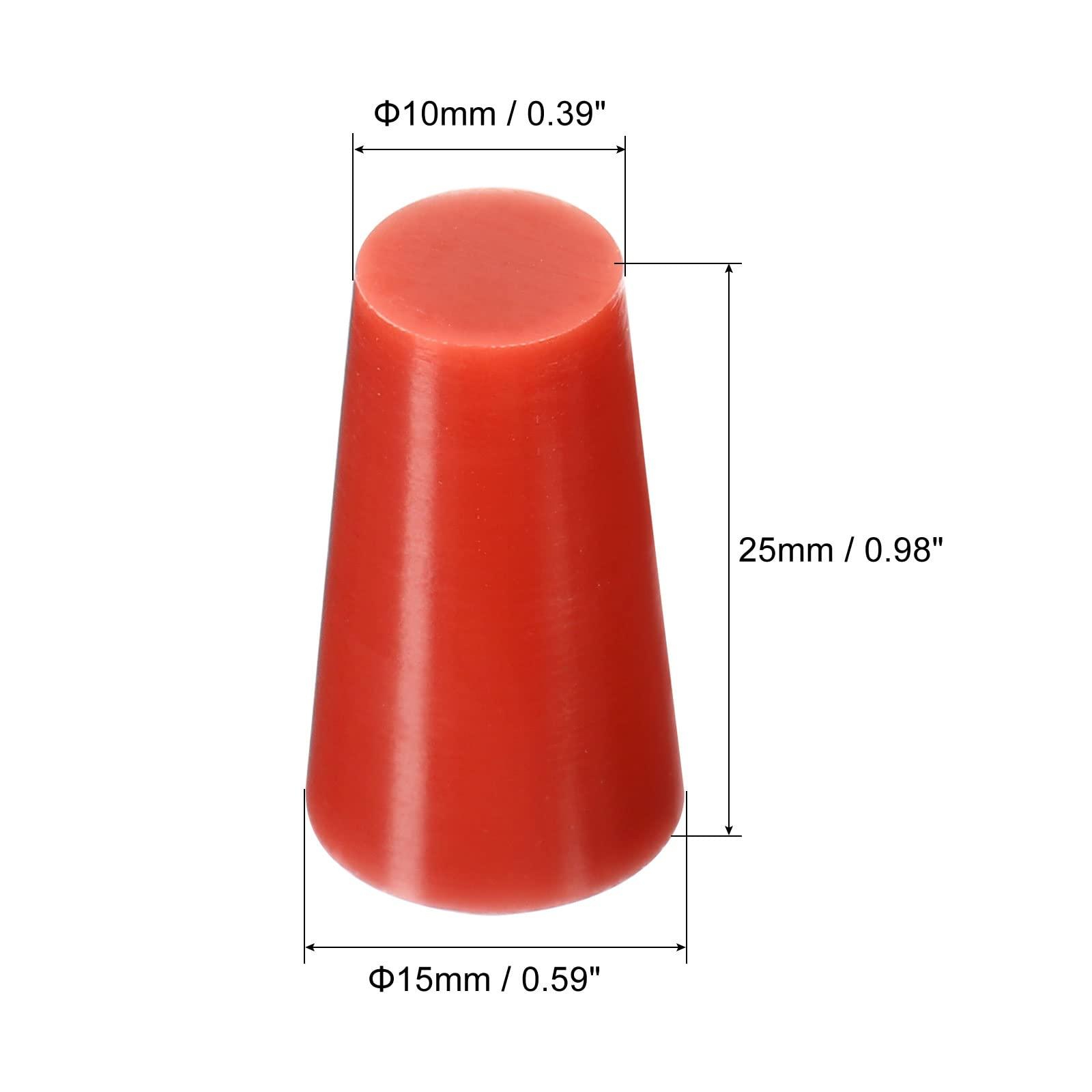 sourcing map Silicone Rubber Tapered Plug 10mm to 15mm Solid Brown for Powder Coating, Painting, Anodizing, Plating, Sandblasting, Laboratory Use 25 Pieces 6