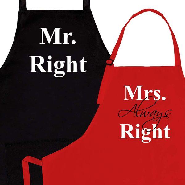 Prazoli Products Mr Mrs Apron Set - Engagement Gifts, Wedding & Bridal Shower Gifts for Couple - Saucy & Spicy