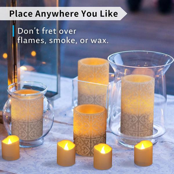 Furora LIGHTING LED Flameless Candles with Remote - Battery-Operated Flameless Candles Bulk Set of 8 Fake Candles - Small Flameless Candles & Christmas Centerpieces for Tables, Grey Rome 3