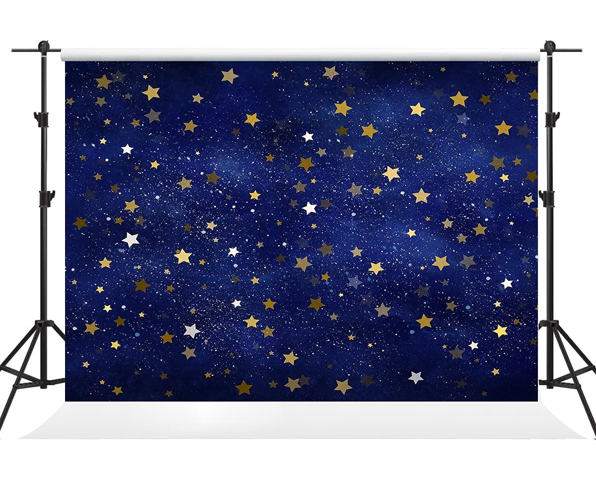 Kate 8×8ft(2.5×2.5m) Kate Backdrop Dark Blue Blinking Stars Galaxy Background Kids Photo Fabric Backdrop Prop for Photography 0