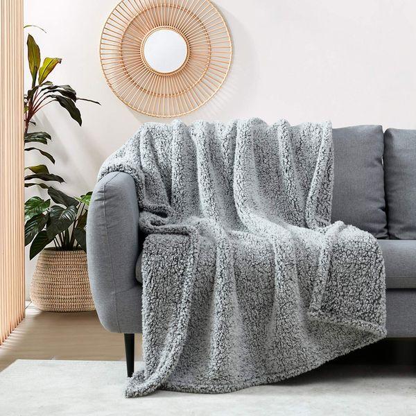 Luxury Crushed Velvet Sherpa King Blanket, Soft Thick Warm Plush Velvet Double Reversible Bed Blanket, 127x152cm, Navy Blue 2