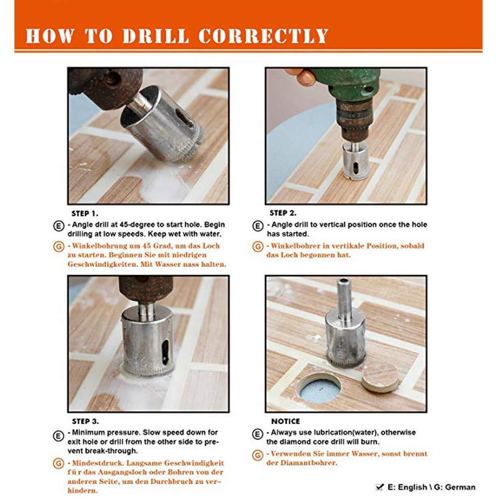 Jerilla Diamond Coated Hole Saw Drill Bits, 120mm Hollow Core Drill Bit Hole Opener Tools for Glass/Tile/Porcelain/Marble/Ceramic 2