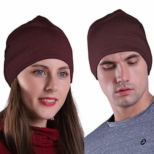 EMPIRELION 9" Multifunctional Lightweight Beanies Hats, Sun Protection Running Skull Cap Helmet Liner Sleep Caps for Men Women (Dark Red) 1