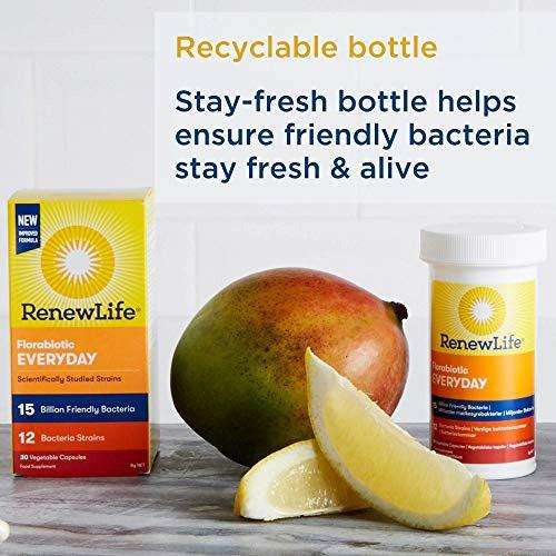 Renew Life ?Everyday? 15 Billion Friendly Bacteria | 12 Bifidobacterium and Lactobacillus Strains | One Month Supply | 30 Capsules 1