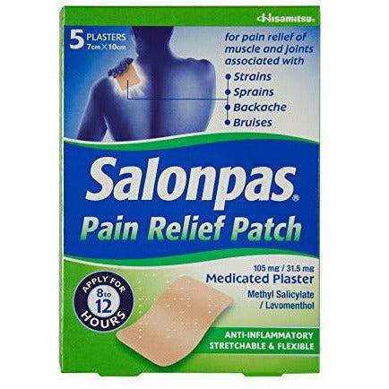 Salonpas Pain Relief Patch - 5 pack - Medicated Plaster for Joint & Muscle Pain 0