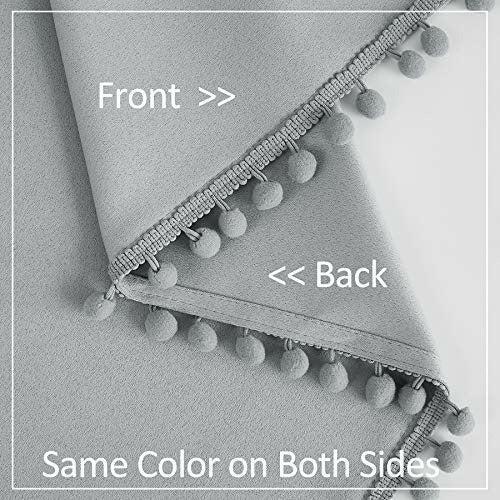 Pencil Pleat Grey Blackout Curtains for Living Room 90-inch Drop Light Blocking Bedroom Curtains Energy Saving Triple Weave Full Blackout Window Treatment Sets for Dining Men's Guest Room, 50" w 2pcs 3