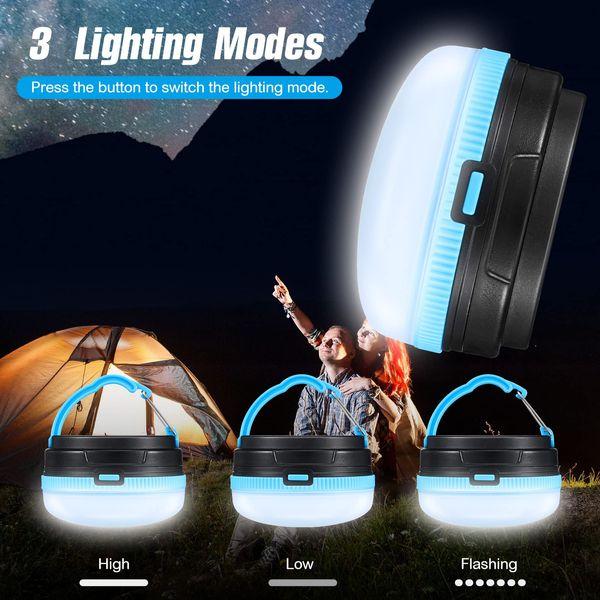 Camping Lantern Waterproof LED Outdoor Camping Lights Battery Powered Tent Light 3 Modes for Power Cuts Emergency Camping Fishing Hiking Automobile (Red, 4 Pcs) 1