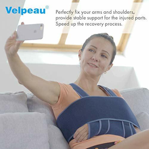 Velpeau Arm Sling Shoulder Immobilizer - Can Be Used During Sleep - Rotator Cuff Support Brace - Adjustable Medical Sling for Broken & Fractured Bones, Dislocation, Sprains, Strains & Tears (Large) 1