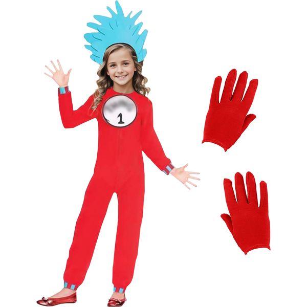 Maryparty Thing 1 and Thing 2 Costume for Boys and Girls World Book Day Costume for Kids (Style-1, M) 0