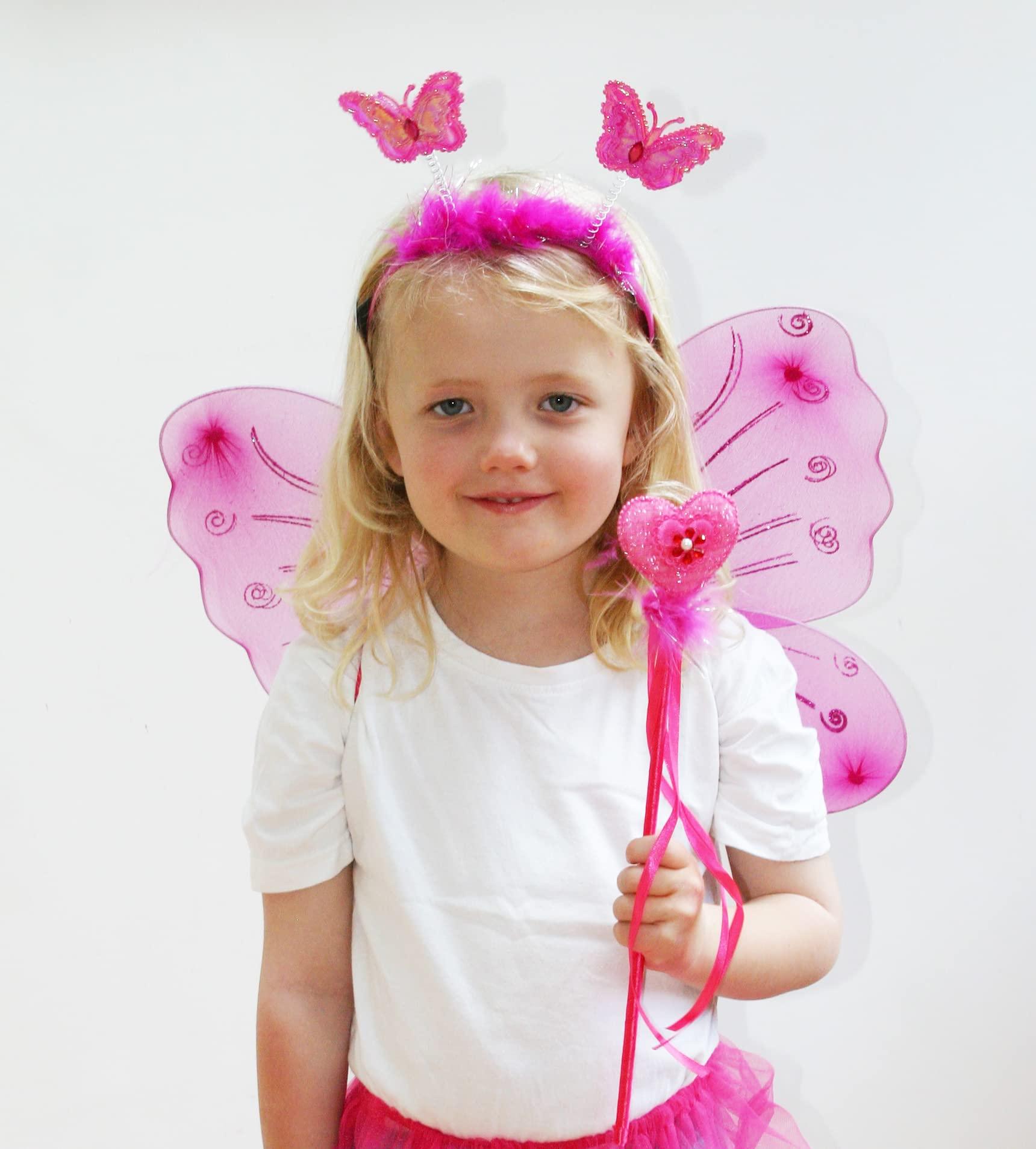 Fairy Dressing up Costume for Girls – Butterfly Fairy Wings, Tutu, Magic Wand,Headband Costume Set for 3-8 Years 3