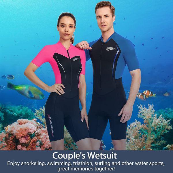 AONYIYI 3MM Neoprene Long Sleeve Full Wetsuit 1.5 MM Lycra Shorty Wetsuits for Women Men for Swimming Surfing Diving Water Sports Swimwear Surfwear 4