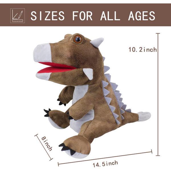 Hand Puppets Dinosaur Puppets for Kids, Dinosaur Toys for Boys Girls, Plush Dinosaur Stuffed Animal Story Toys Gifts for 3-6 Year Old Boy Pack of 3 1