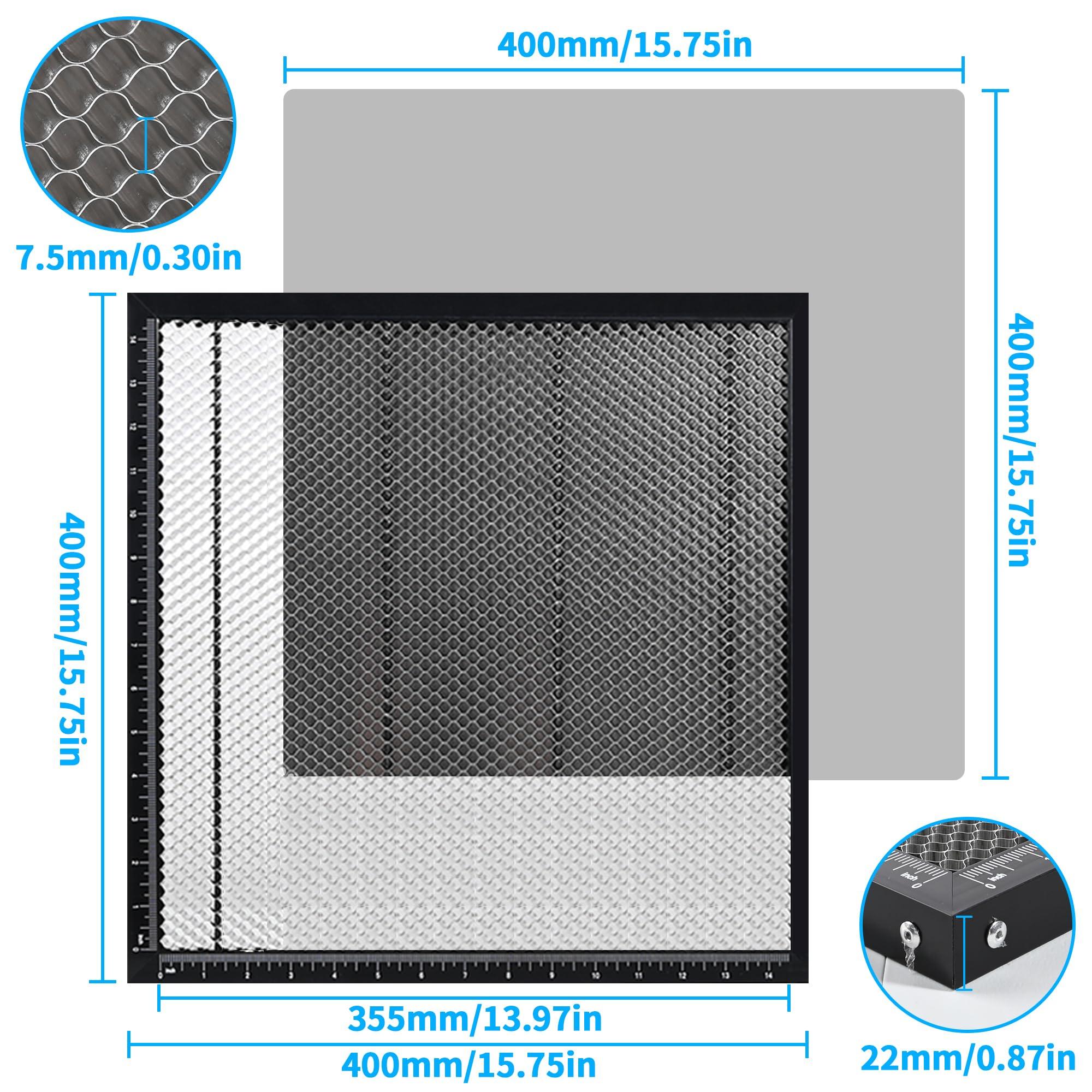 Honeycomb Laser Bed,400x400mm Honeycomb Working Table with Aluminum Plate for Laser Engraver and Cutter Machine,Honeycomb Working Bed for Fast Heat Dissipation and Desktop-Protecting 1