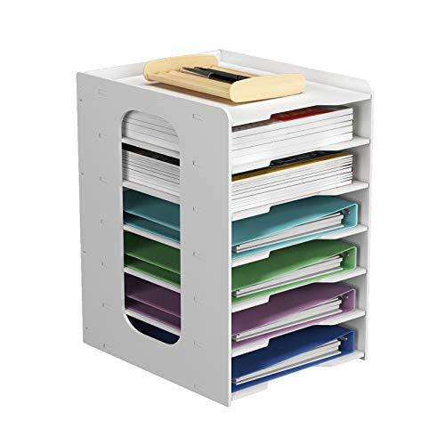 PUNCIA 7Tier Office Paper Organizer for Desk Desktop File Holder Desk Letter Tray & A4 Paper Holder Document Storage Rack for Home Office School (7Tier) 2