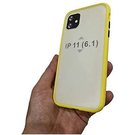 CP&A iPhone 11 Pro case shockproof, semitransparent protective phone case, hard cover, iPhone 11 Pro bumper case with coloured buttons, scratch-proof case for iPhone 11, 6.1inch (15.5cm) (Yellow) 2