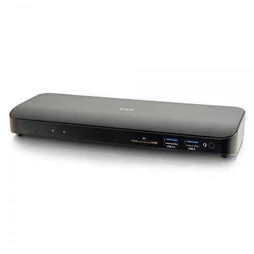 C2G Thunderbolt™ 3 USB-C® 10-in-1 Dual Display Dock with 4K HDMI®, Ethernet, USB, SD Card Reader, 3.5mm Audio and Power Delivery up to 60W Compatible with MacBook, iPad, Galaxy,Surface Pro,XPS etc. 2