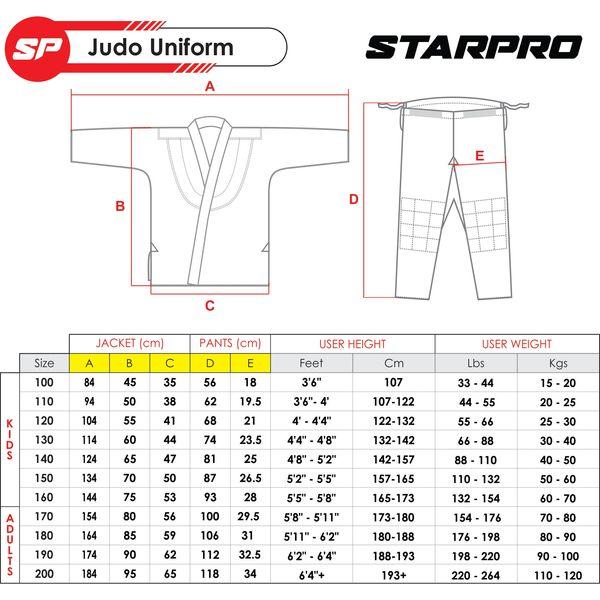 Starpro Durable Single Weave Judo Gi - Many Sizes - 350 Grams - Judo Suit for Training, Judo Uniform for Men Women & Kids - with White Belt 1