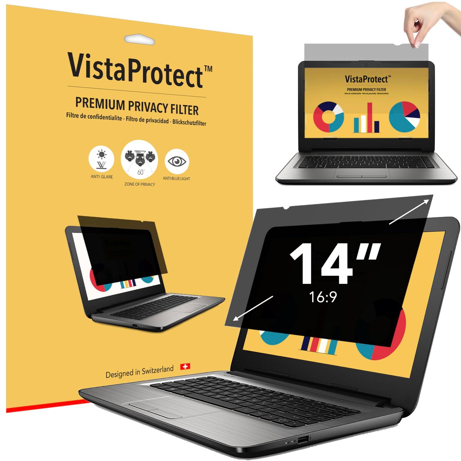 VistaProtect - Premium Privacy Filter & Anti Blue Light Screen Protector for Laptop Computers (14" inches) 0