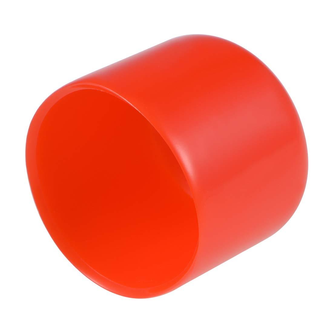 sourcing map 20pcs Rubber End Caps 34mm ID Vinyl Round End Cap Cover Screw Thread Protectors Red 3