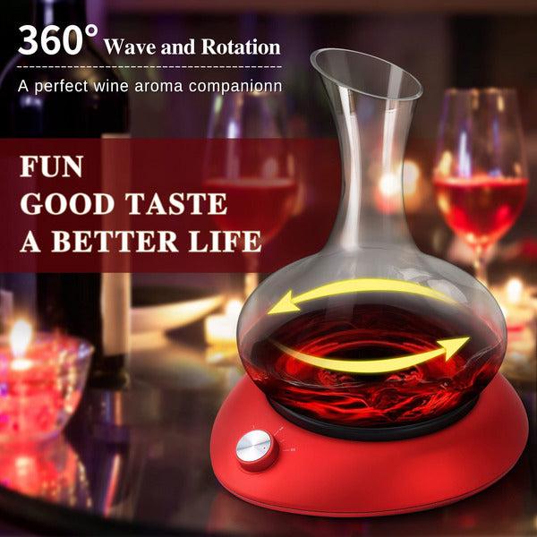 Electric Wine Decanter, Smart Wine Aerator Set, Rotating Wine Wake Up Dispenser and Wine Breather, Unique Wedding Gifts for Wine Lovers(Glass Bottle NOT Included)(Red) 1