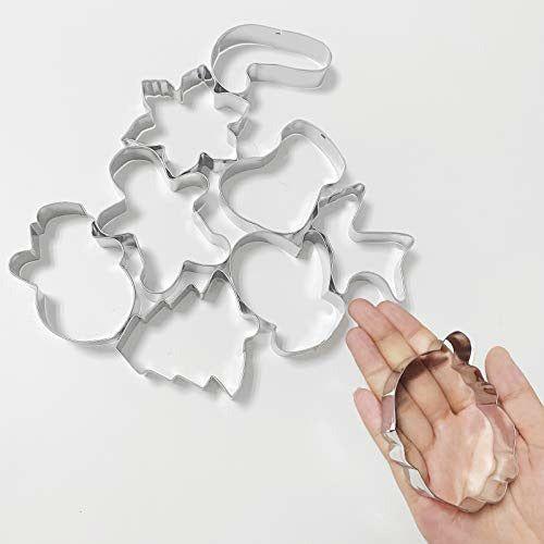 Christmas Cookie Cutter Set of 9, Large Xmas Biscuit Cutters Mould Holidays Cookies Molds with 20 Pc Cookie Bags for Making Gingerbread Men, Snowflake, Reindeer, Snowman, Christmas Tree?etc. 1
