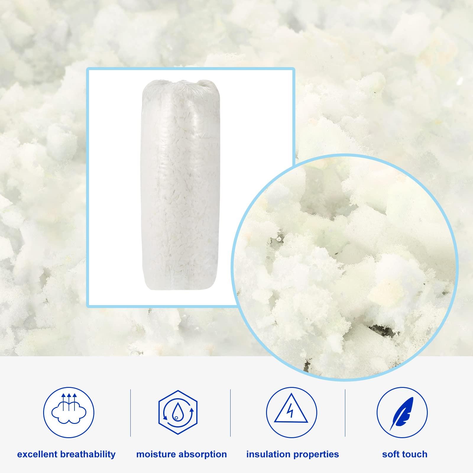 sourcing map Shredded Memory Foam Filling, 10 Pounds Bean Bag Filler Foam for Bean Bag Chairs, Cushions, Sofas, Pillows and More - White 2