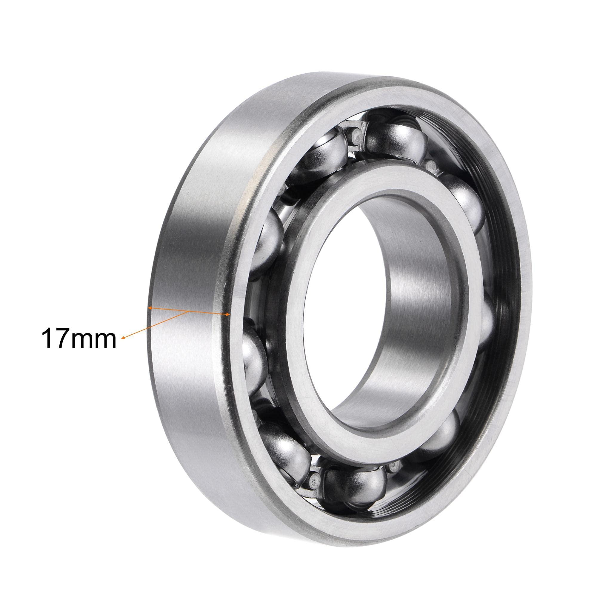 sourcing map 6207 Deep Groove Ball Bearings 35mm Bore 72mm OD 17mm Thick C3 Open Type Chrome Steel 4pcs 2