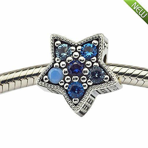 PANDOCCI 2017 Christmas Collection Blue Bright Star Crystal Beads Authentic 925 Sterling Silver DIY Fits for Original Pandora Bracelets Charm Fashion Jewelry 2