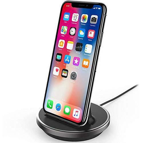 NXETÂ® iPhone/iPad/iPod Desktop Charging Dock, [Case Compatible] 8Pin Charger Cradle & Data Sync Cable Stand Charge Holder for iPhone 12 SE (2020) 11 Pro Max XS Max XR X 8 7 6S 6 Plus 5S 5C 5 / iPad Mini Air Pro / AirPods Pro 0