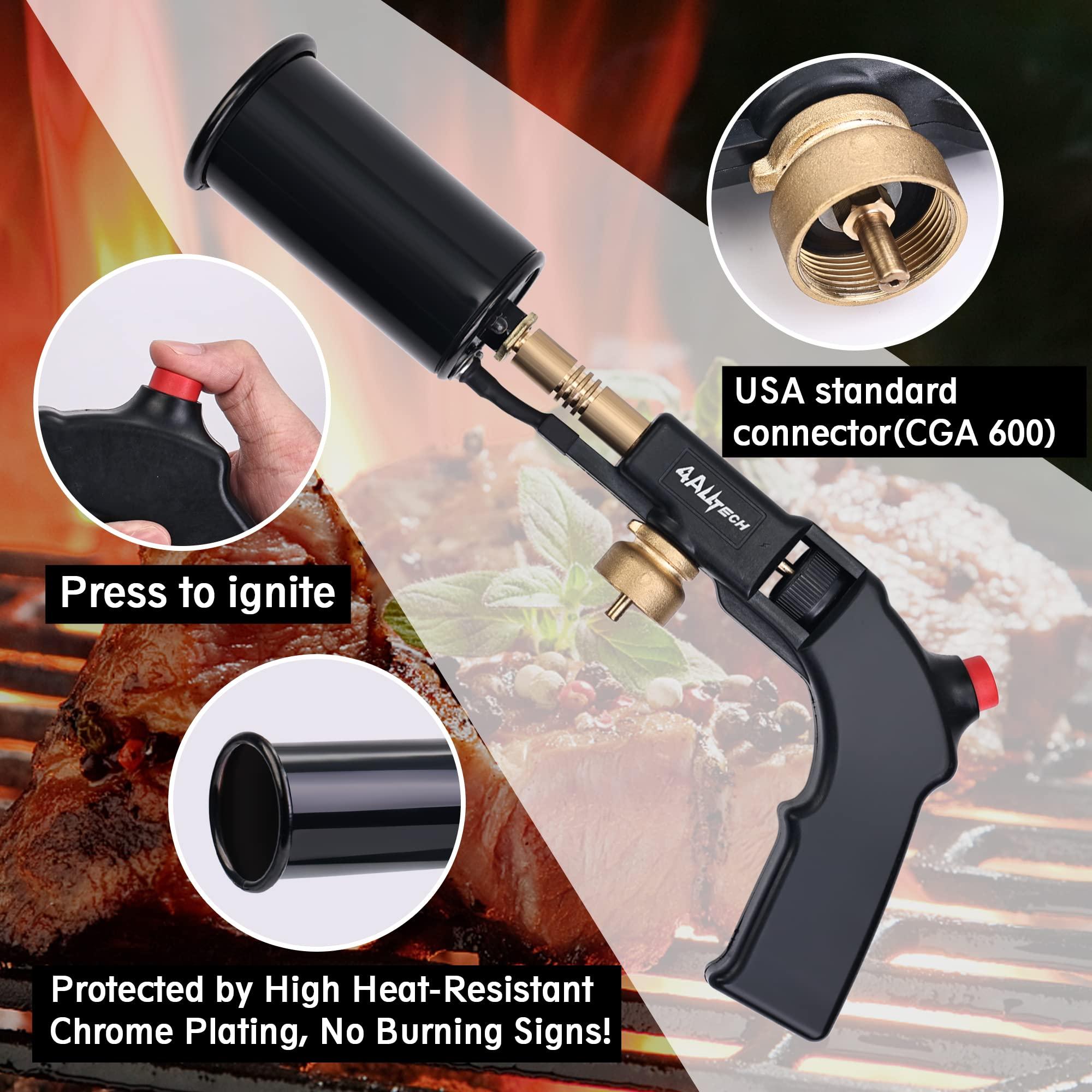 4ALLTECH Kitchen Cooking Grill Torch Powerful MAPP Propane Torch High Intensity Trigger Start Campfire Charcoal Starter with Adjustment Flame for Searing Steak 2