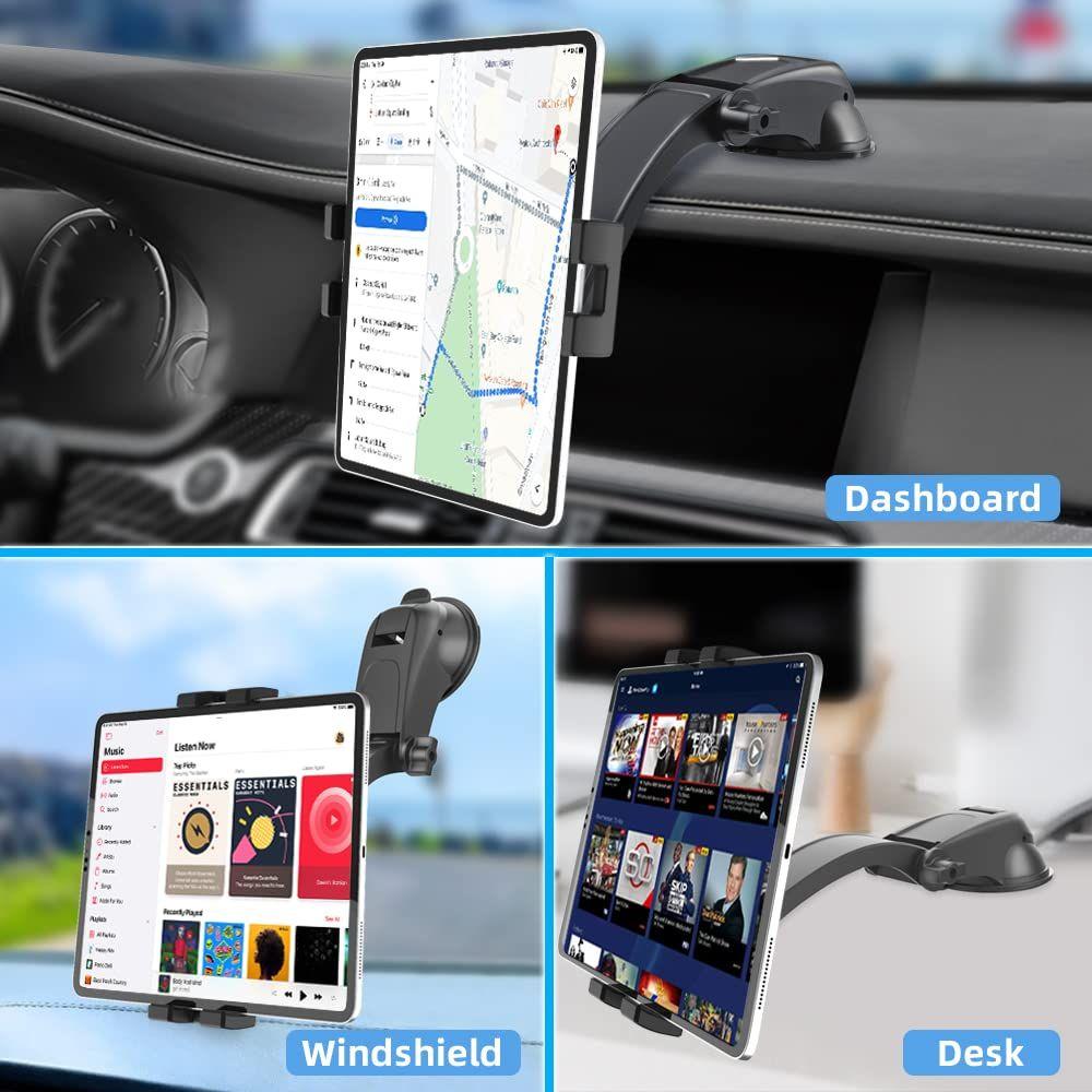 Oilcan Dash Car Tablet Mount with Suction Cup, Dashboard Tablet Holder for Car, Windshield Stand with Adjustable Arm for iPad Pro Air Mini, Galaxy, Lenovo, iPhone, 4-12.9" Smartphones & Tablets 1