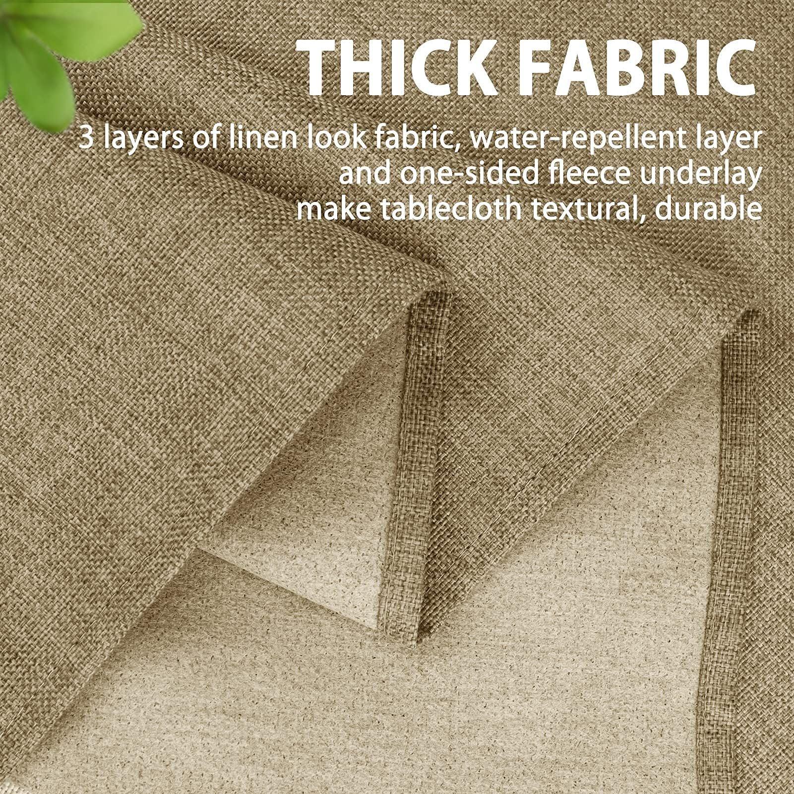 Naturoom Taupe Linen Table Cloth Rectangular Large Table Cloth Rectangle Burlap Fabric Hessian Table Cloth Faux Linen Tablecloths Solid Color Water Repellent Kitchen Dinning 54x108in(137x274cm) 9ft 3