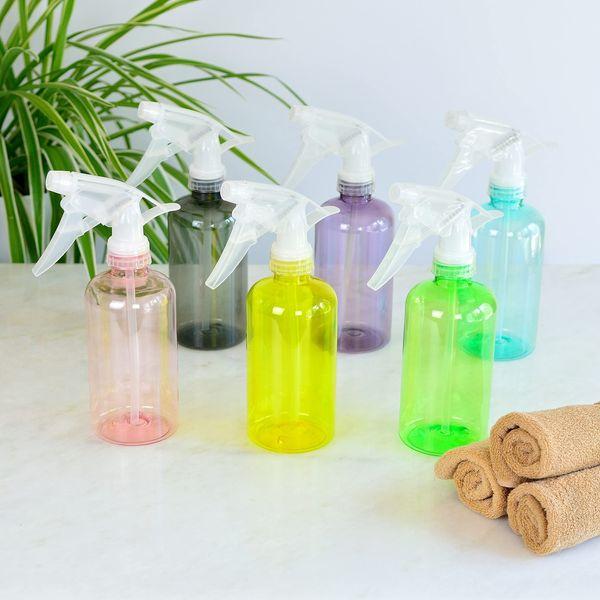 Youngever 6 Pack Empty Plastic Spray Bottles, Color Spray Bottles for Hair and Cleaning Solutions (250ML) 3