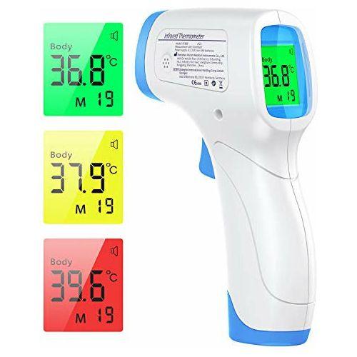 KKmier Digital Infrared Medical Thermometer Non Contact Temperature Gun for Adults Kids and Babies with High Temperature Alarm 1s Instant Reading Suitable for Forehead and Object 1