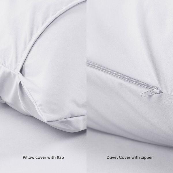 Blumtal® Luxury Duvet Cover Set Pinch Pleat, UltraSoft Super King Bedding with Beautiful Tucks, 260 x 220 & 50 x 75 cm (2x), Pintuck Bedding, White 4