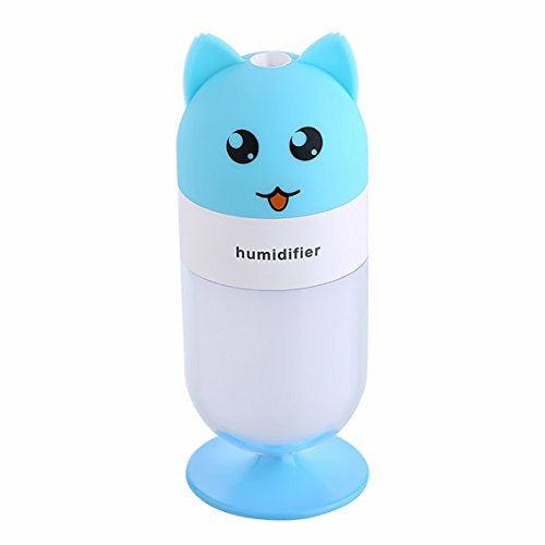 EMEO Desktop Mist Humidifiers Mini, Powered with Computer or Power Bank via USB, Portable Compact Humidifying with Auto Shut-off and LED Lights, for Office Desk, Car, Baby Room, Bedroom 0