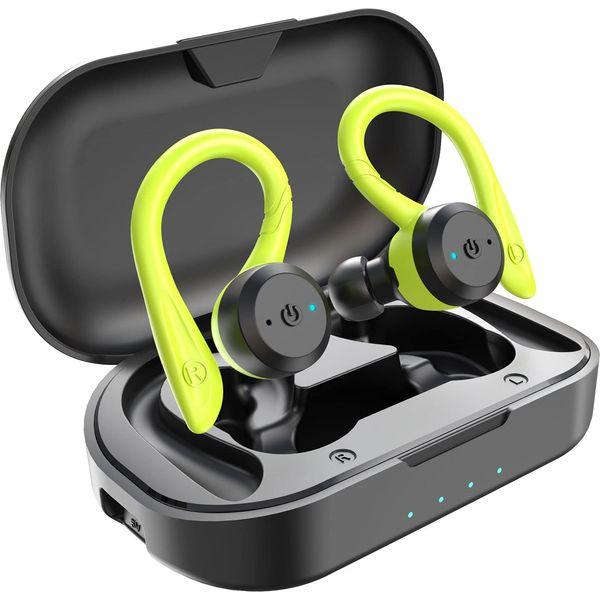 APEKX Bluetooth Headphones True Wireless Earbuds with Charging Case IPX7 Waterproof Premium HI-FI Stereo Sound Earphones Built-in Mic In-Ear Headsets Deep Bass for Sport Running Green 0