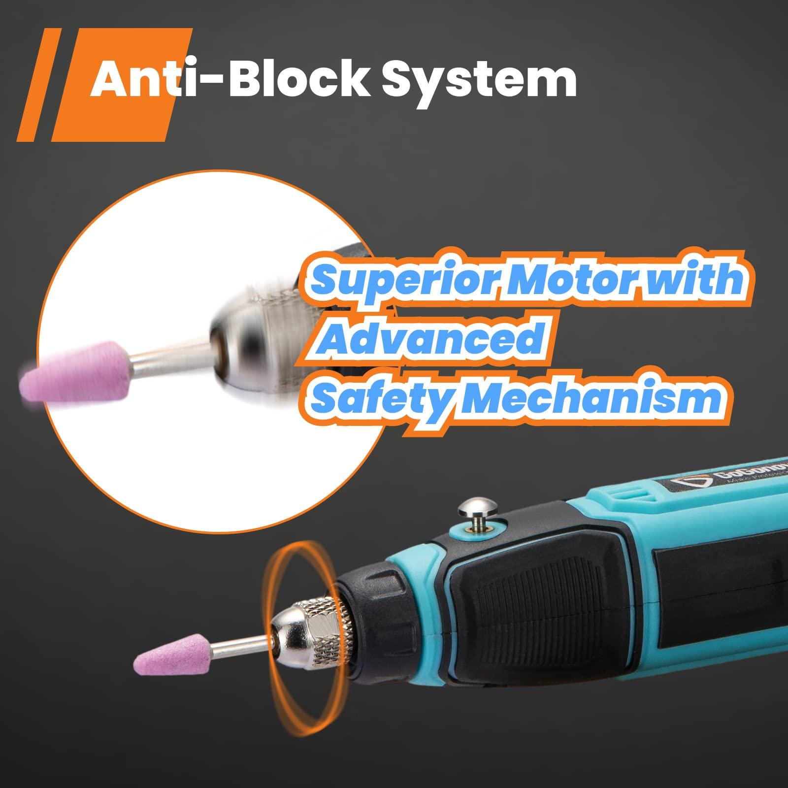 4V Cordless Rotary Tool with 72 Accessories, GoGonova 3 Variable Speeds, Rechargeable Multi Tool, Perfect for Grinding, Polishing, Wood Curving&Engraving, Soft Metal Drilling&Cutting. 4