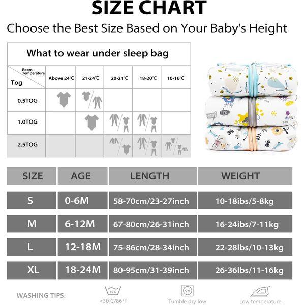 MIKAFEN Baby sleeping bag winter sleeping bag four seasons 100% soft premium Organic cotton sleeping bag newborn sleeping bag (M/6-12 months,monster) 4