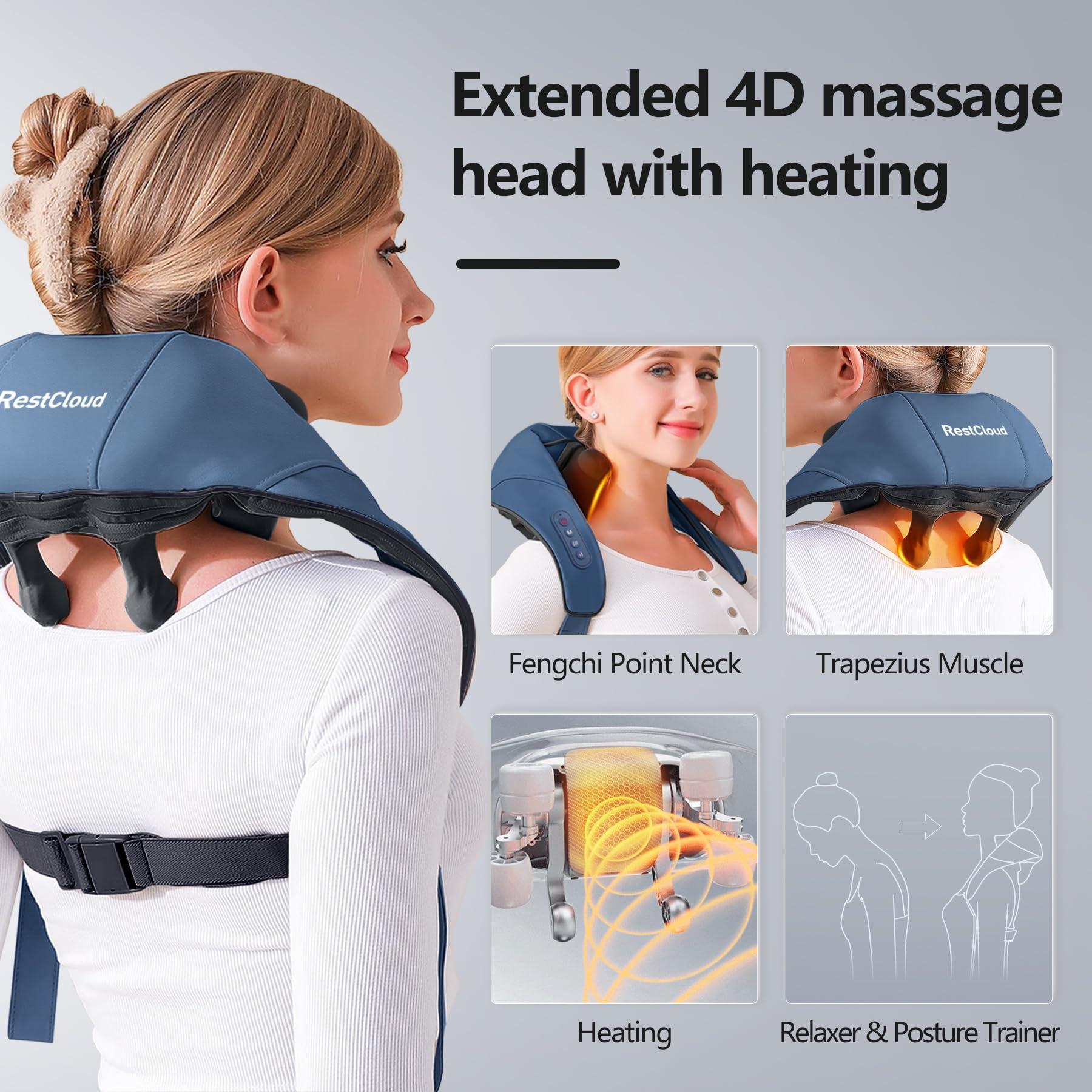 Neck Massager for Pain Relief Deep Tissue, Shiatsu Neck and Back Massager with Heat, Cordless Kneading Neck Massager with Heat, Protable Electric Massage for Shoulder, Neck and Upper Back 2