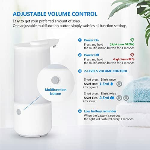 SVAVO Automatic Soap Dispenser, Touchless Hand Soap Dispenser Sensor Hand Sanitizer Pump for Bathroom Kitchen, 2 Levels Volume Control, 8.8oz, White 4