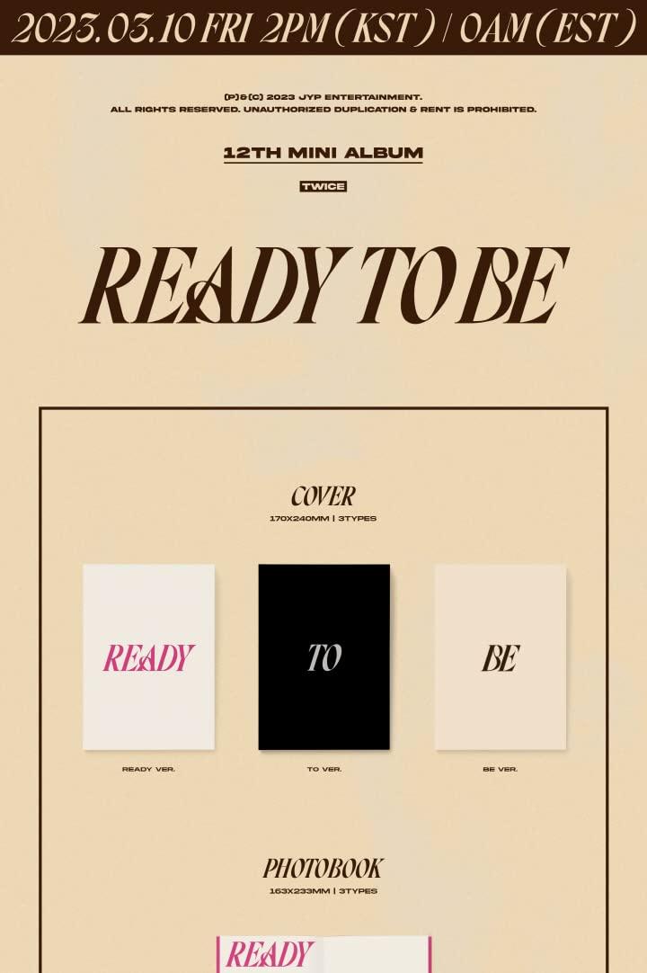 TWICE READY TO BE 12th Mini Album TO Version CD+1p Folding Poster On Pack+PhotoBook+1p PostCard+1p Message PhotoCard+5p PhotoCard+Tracking Kpop Sealed 1