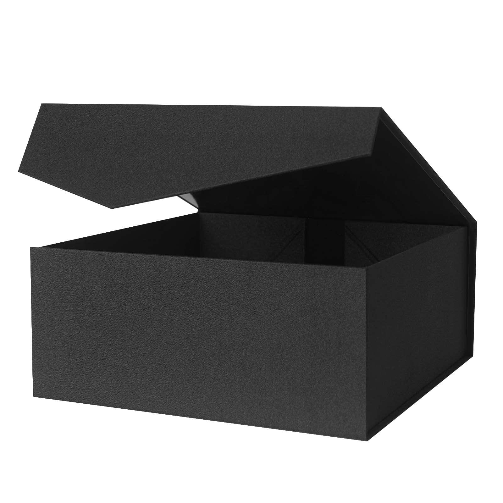 YAWOIRG Black Large Present Box, 22.5x22.5x10cm, Luxury Magnetic Gift Box, Empty Reusable Big Gift Box with Lid for Presents, Valentines Day, Wedding, Birthday (Matte) 0