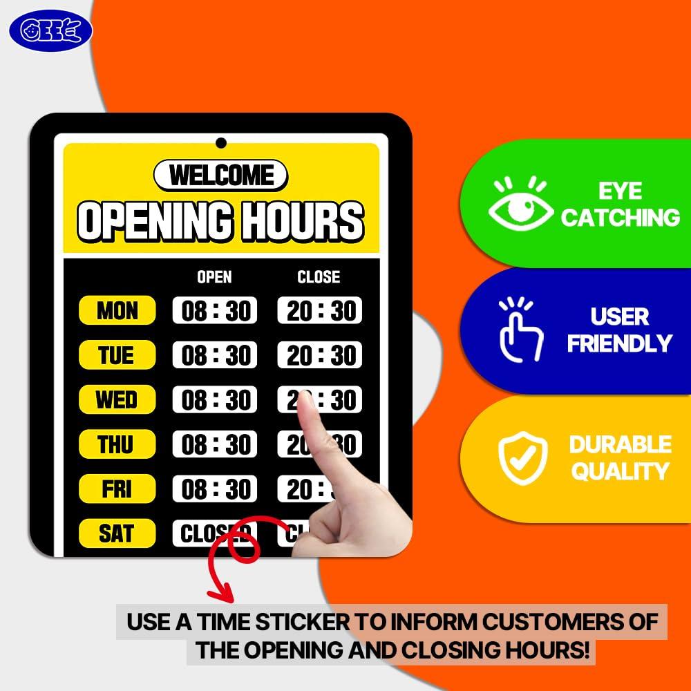 GEEKBEAR Opening Hours Sign (03. Pink) - Business Hours Sign - Store Hours Sign - Hours of Operation Signs for Business - Open Sign with Hours - Store or Office Hours Sign Changeable… 3